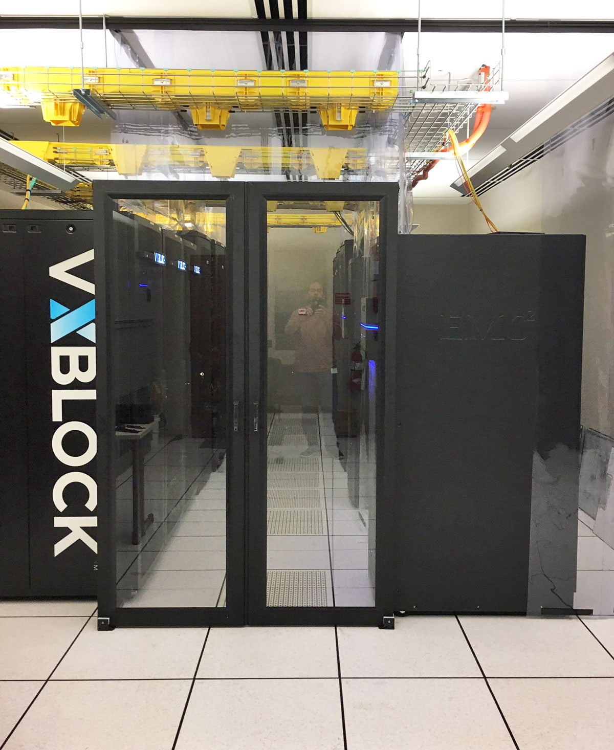 Double Sliding Doors in a Data Center
