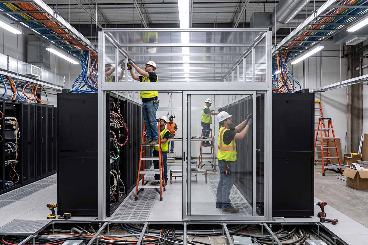 Critical Aisle Containment Infrastructure installation