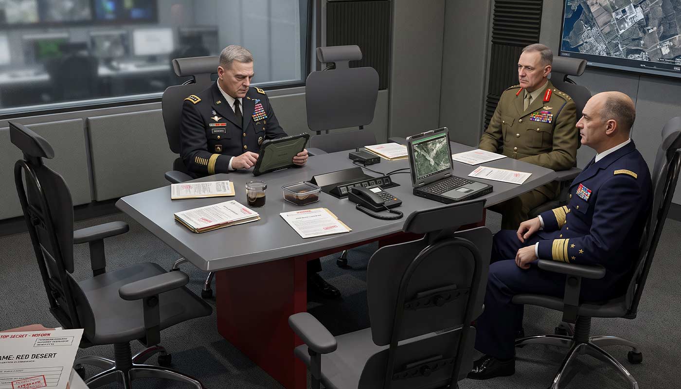 Custom Military Conference Room Table Installed in a Secure Facility